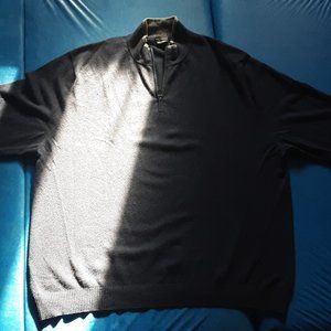 Rochester 100% Cashmere Quarter Zip Dark Blue Pullover Sweater